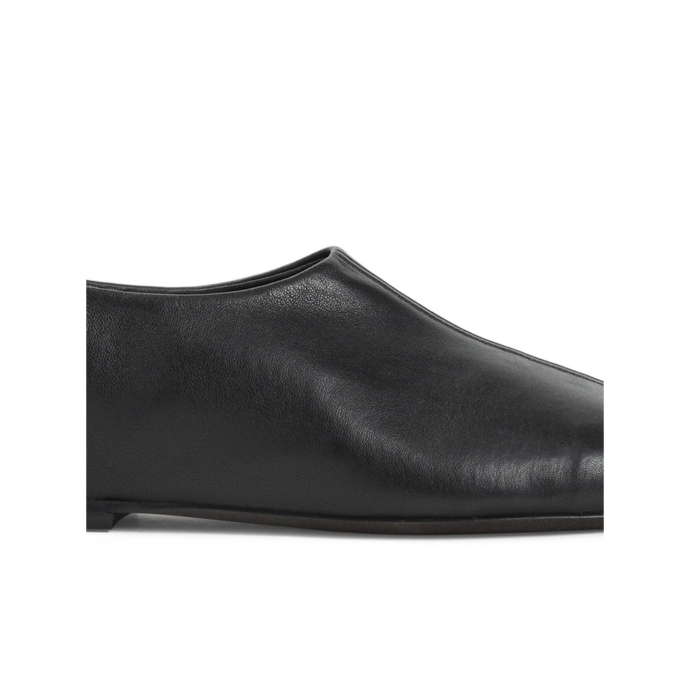 Dries Van Noten Soft Black Leather Loafers With Squared Toe In Black