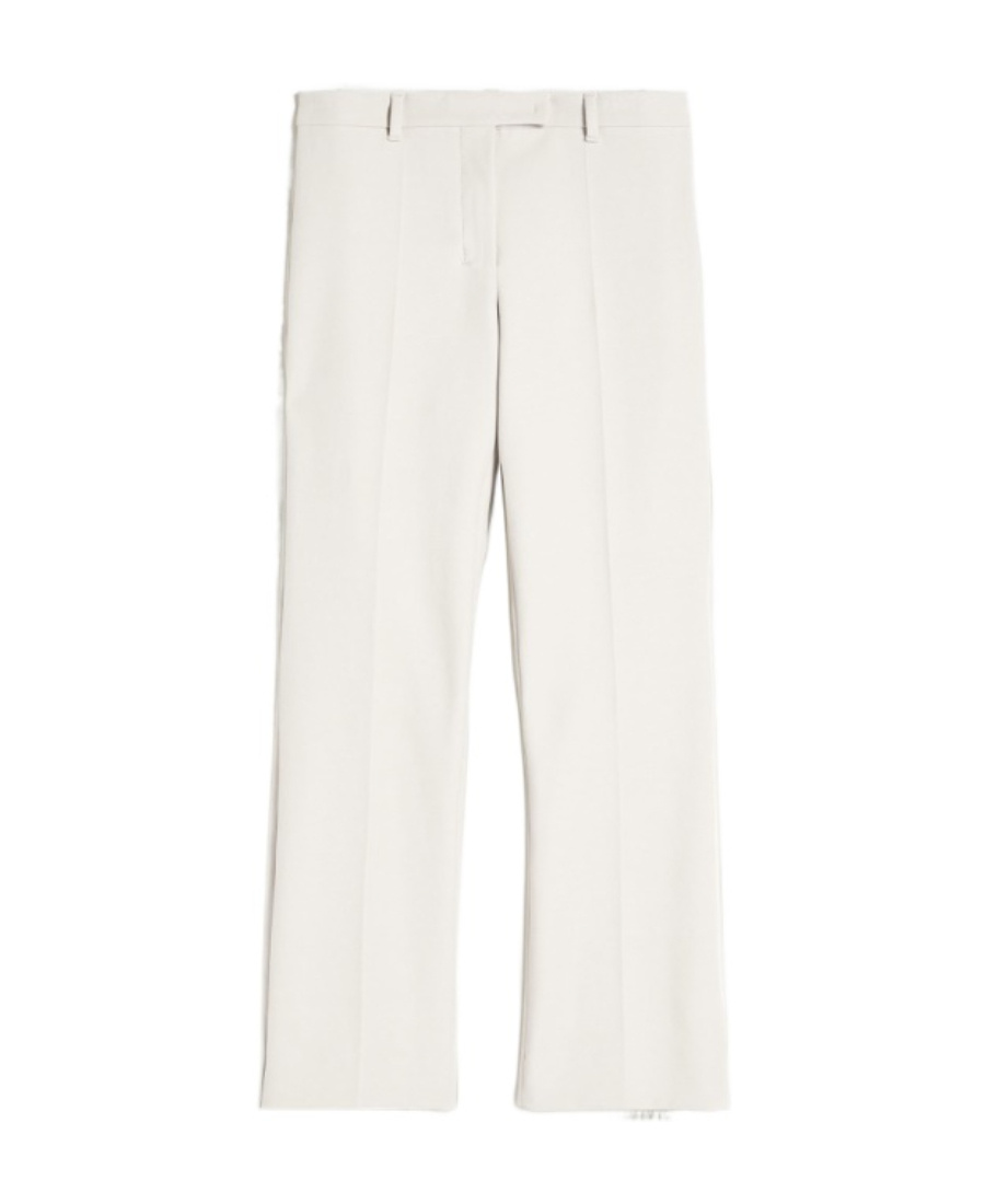 Max Mara Cotton Blended Casual Pants In White