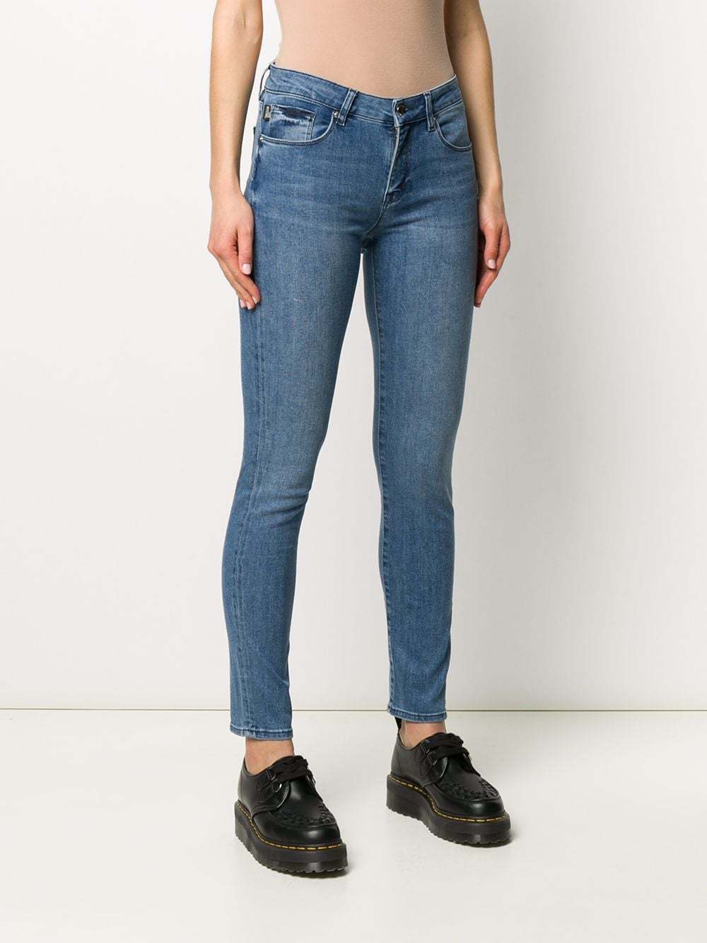 Moschino Skinny Jeans With Low Waist In Blue