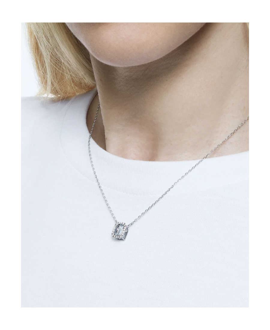 Swarovski Millenia Square  Embellished Necklace In White