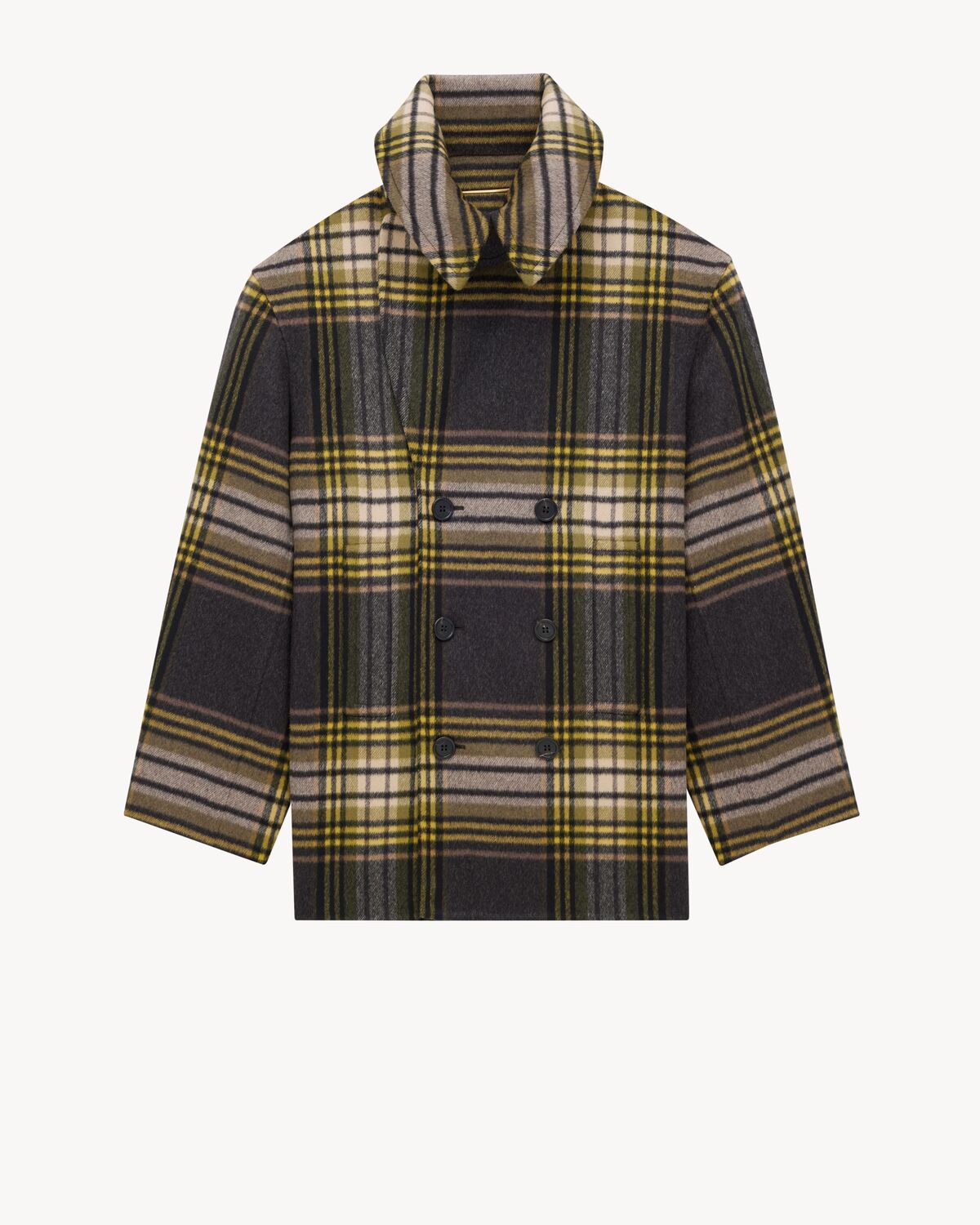 Saint Laurent Caban Coat Coats And Trench Coats Multicolor In Brown