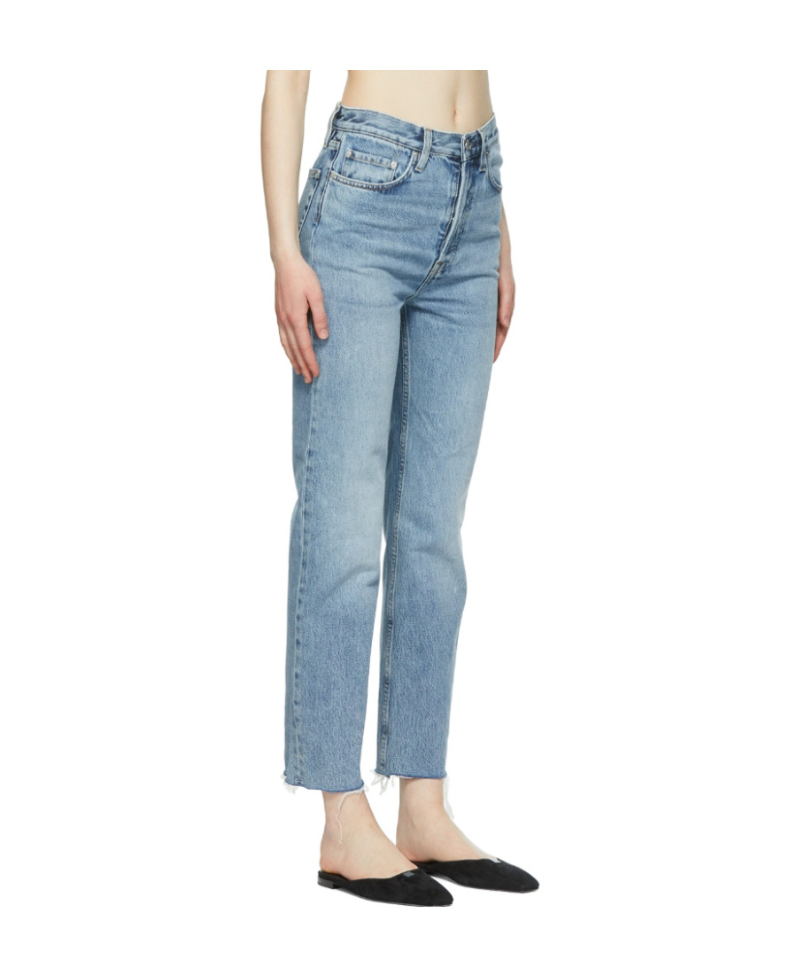 Totême Toteme Woman Jeans Blue Size 28w-30l Organic Cotton In Gray
