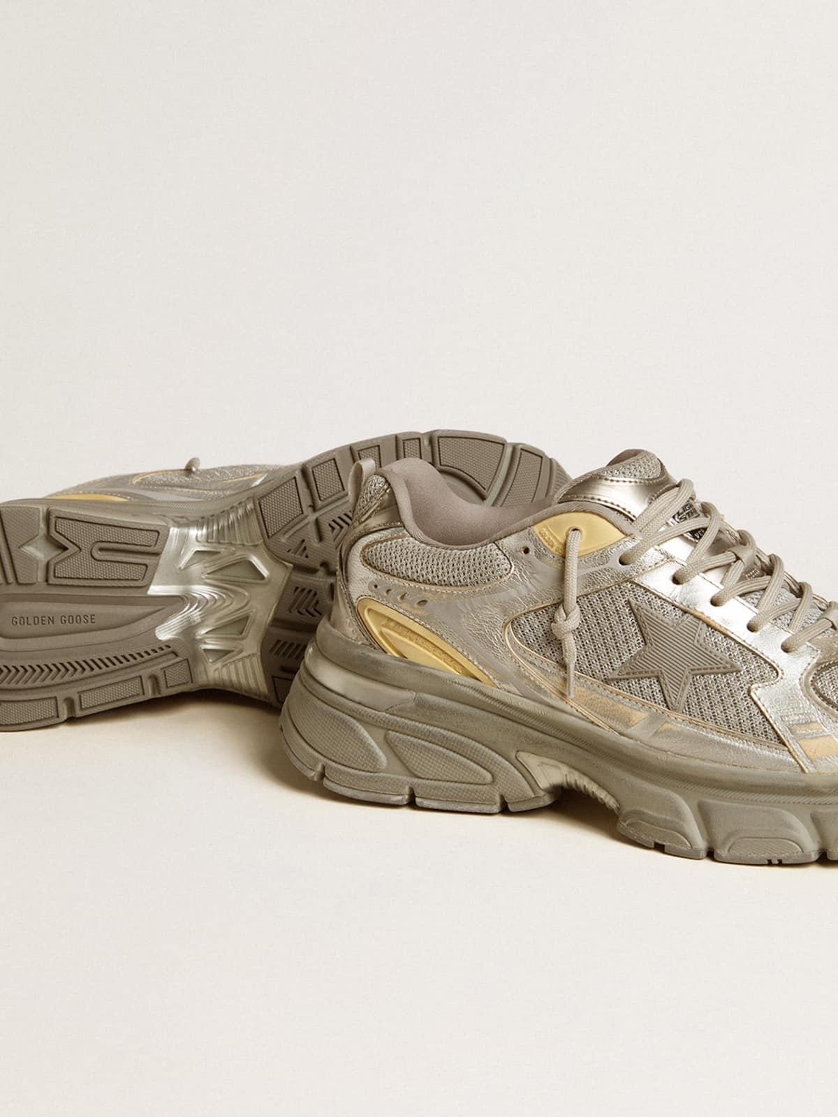 Golden Goose Starlight Chunky Rubber Sole Sneakers In Nude