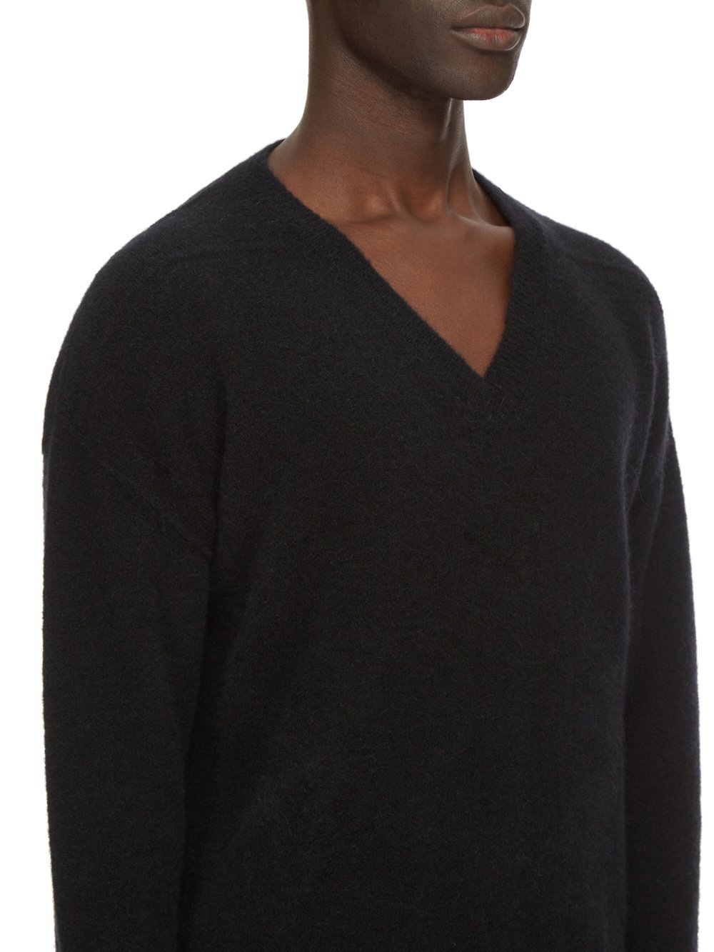Rick Owens Men Tommy V Neck Alpaca Blend Sweater In Black