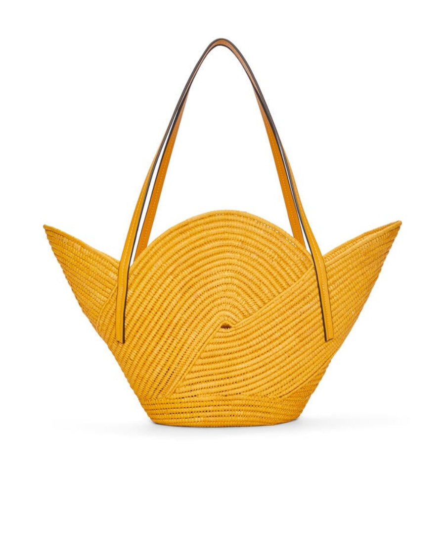 Loewe Weave A Basket Handbag In Yellow