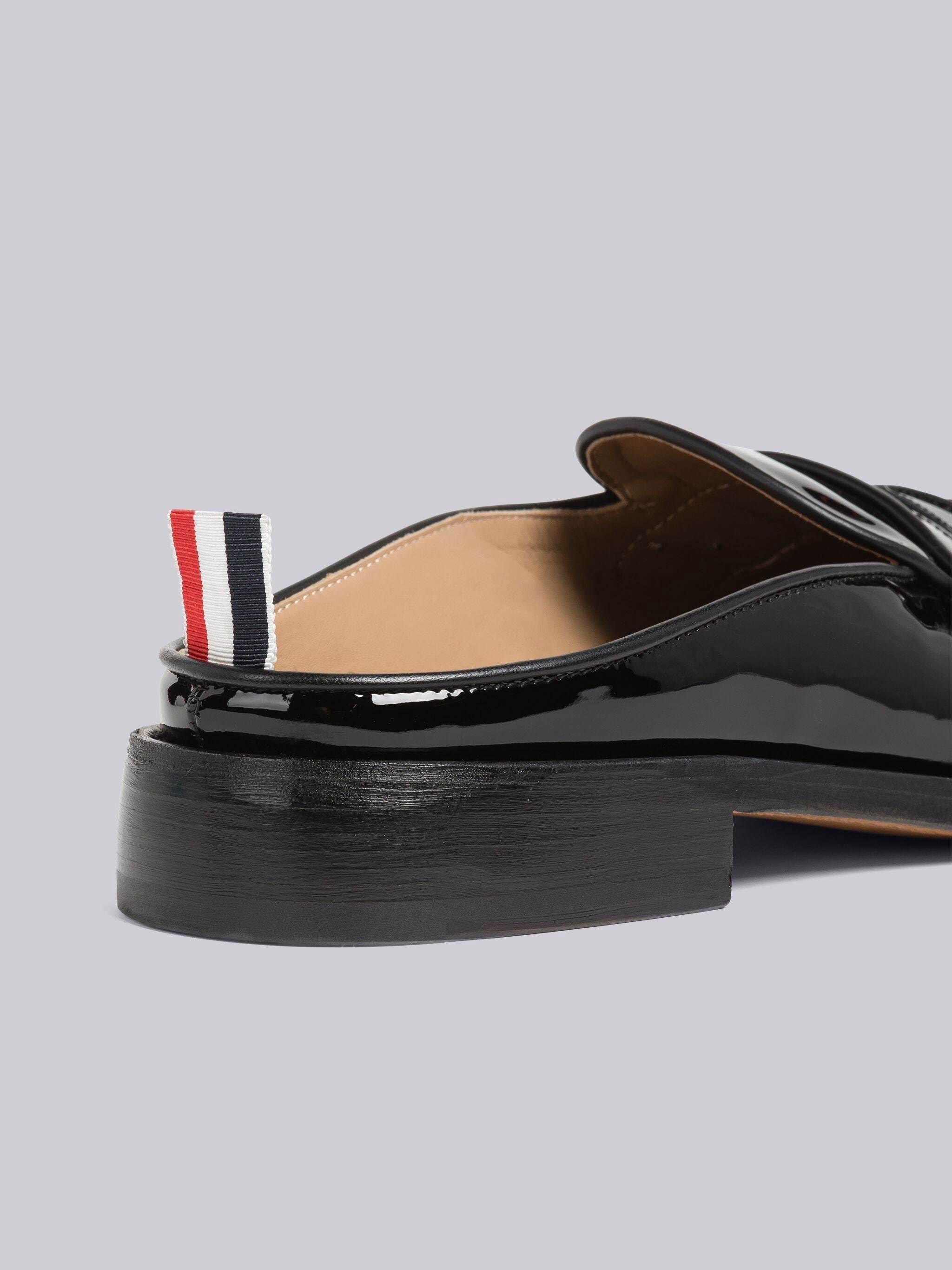 Thom Browne Patent Mule Loafers In Black