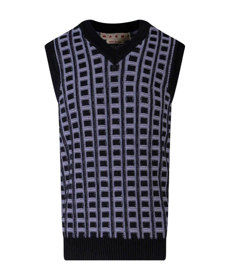 Marni Man Sweater Lilac Size 40 Cotton In Black