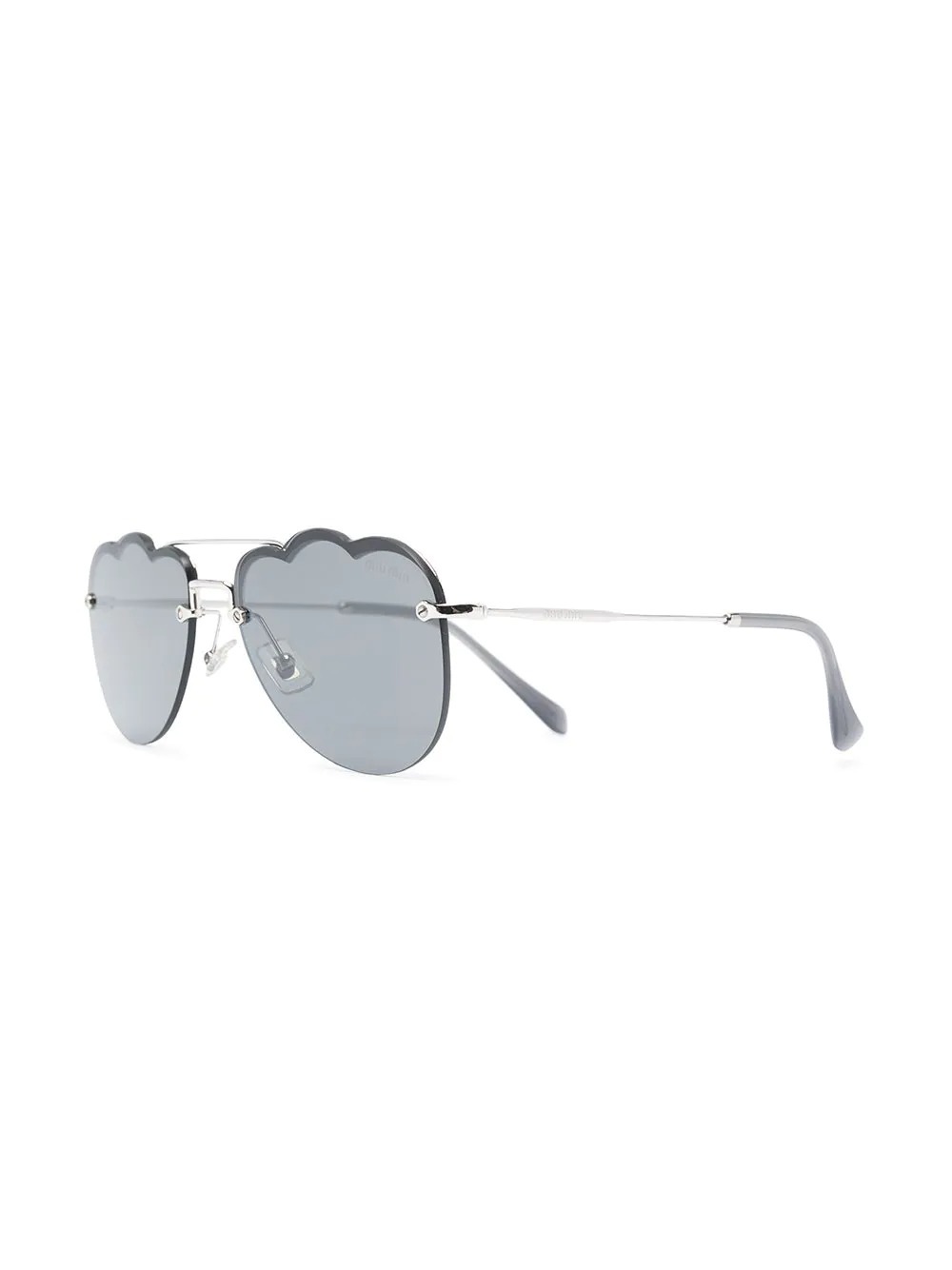 Miu Miu Eyewear Pilot Frame Sunglasses In Gray