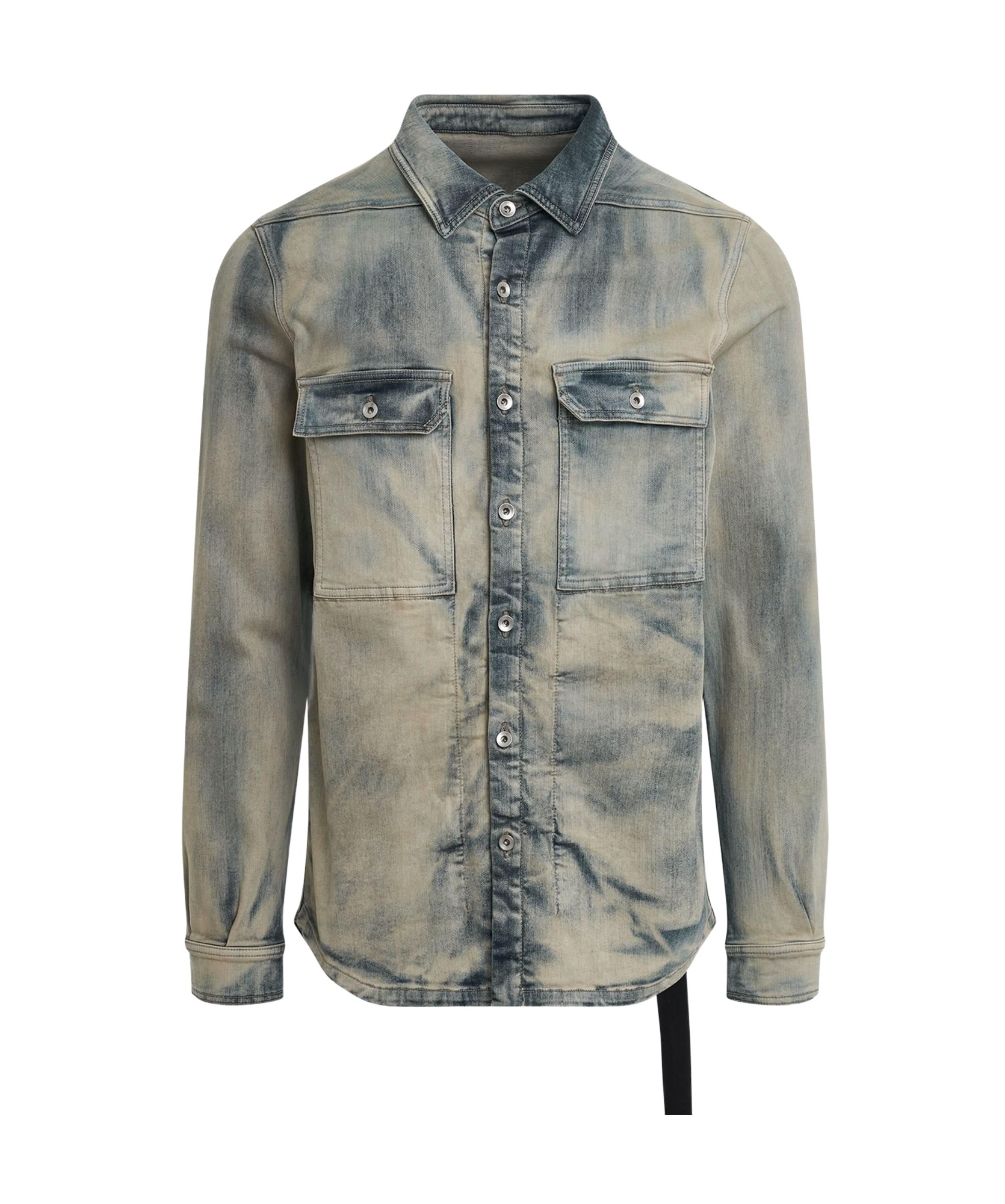 Rick Owens Drkshdw Blue Outershirt Denim Shirt In Gray