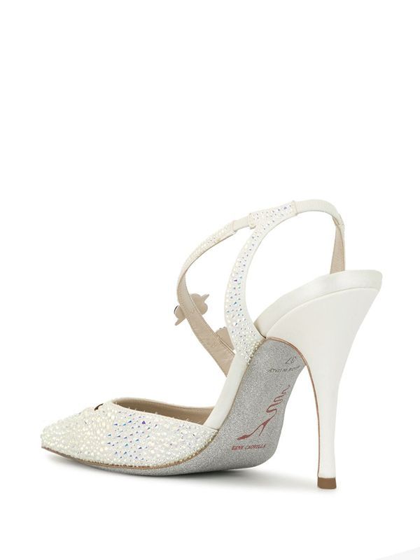 René Caovilla Flora Pointed Pumps In White