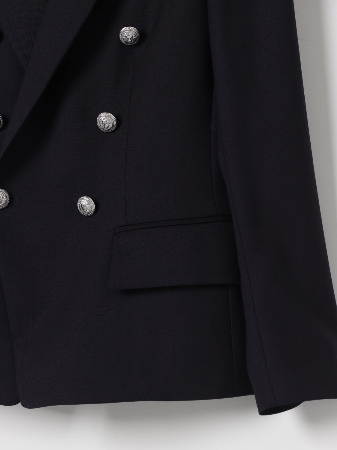 Balmain Long-sleeved Suit Coat In Black