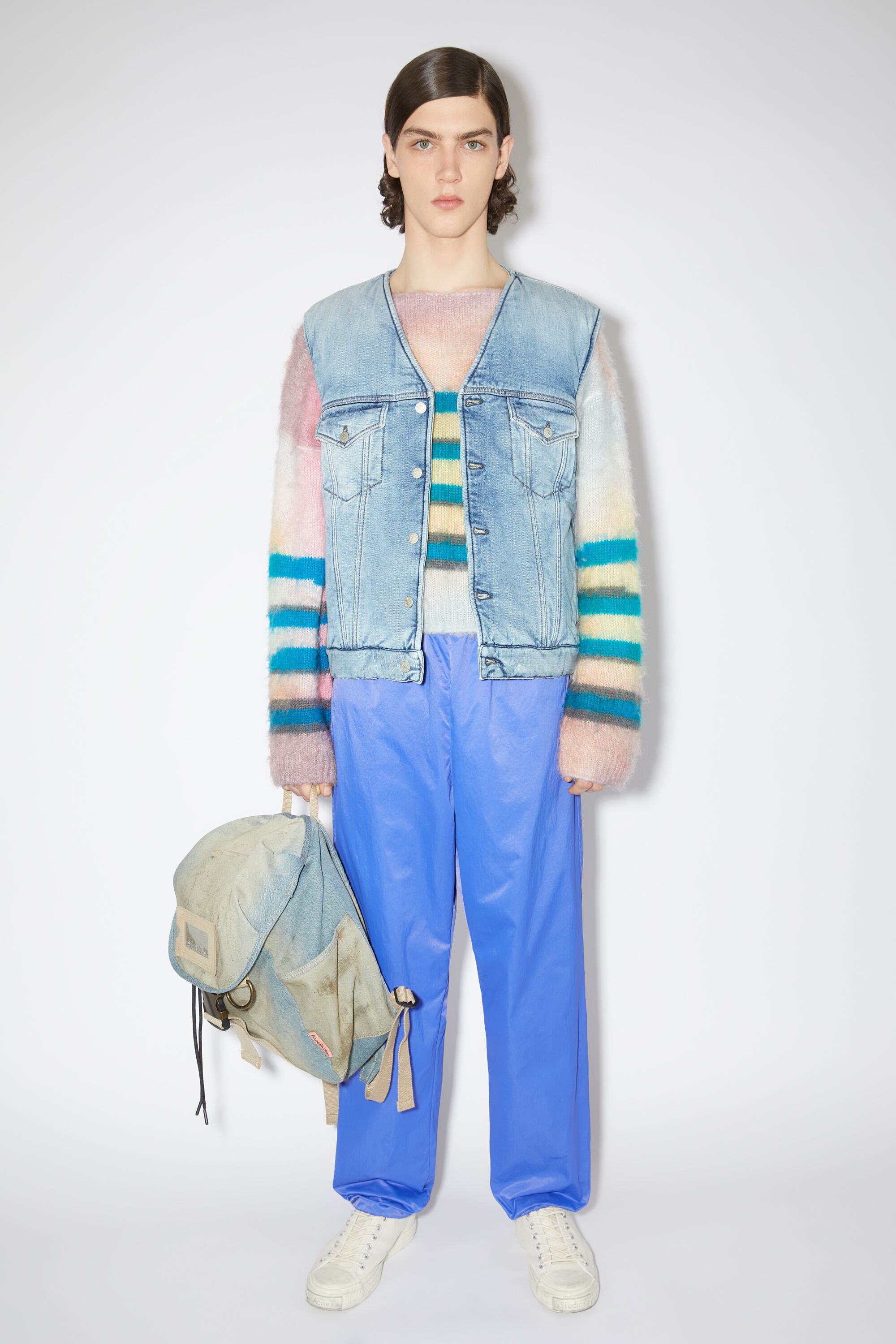 Acne Studios Padded Denim Gilet In Multicolor