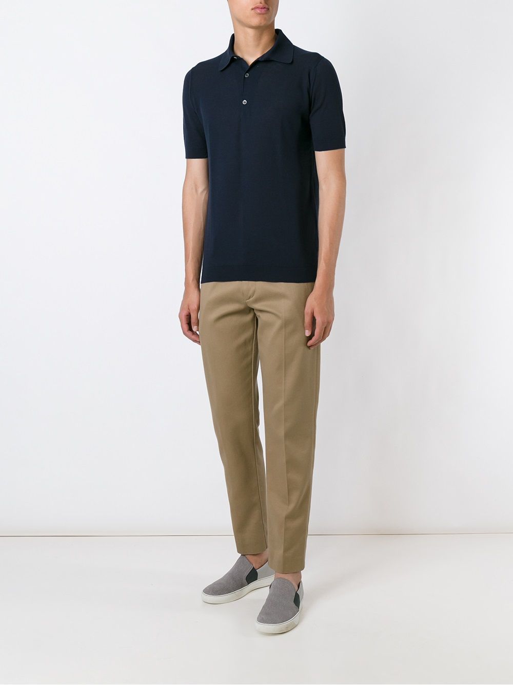 John Smedley Navy Roth Pique Polo Shirt In Black