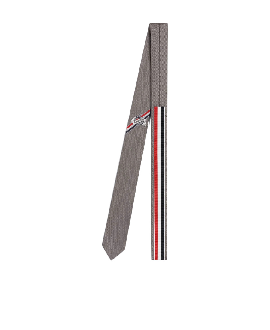 THOM BROWNE ANCHOR-EMBROIDERED SILK TIE