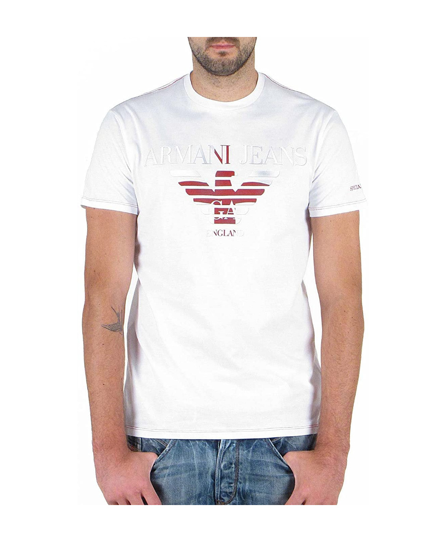 Armani Jeans Logo Details T-shirt In White