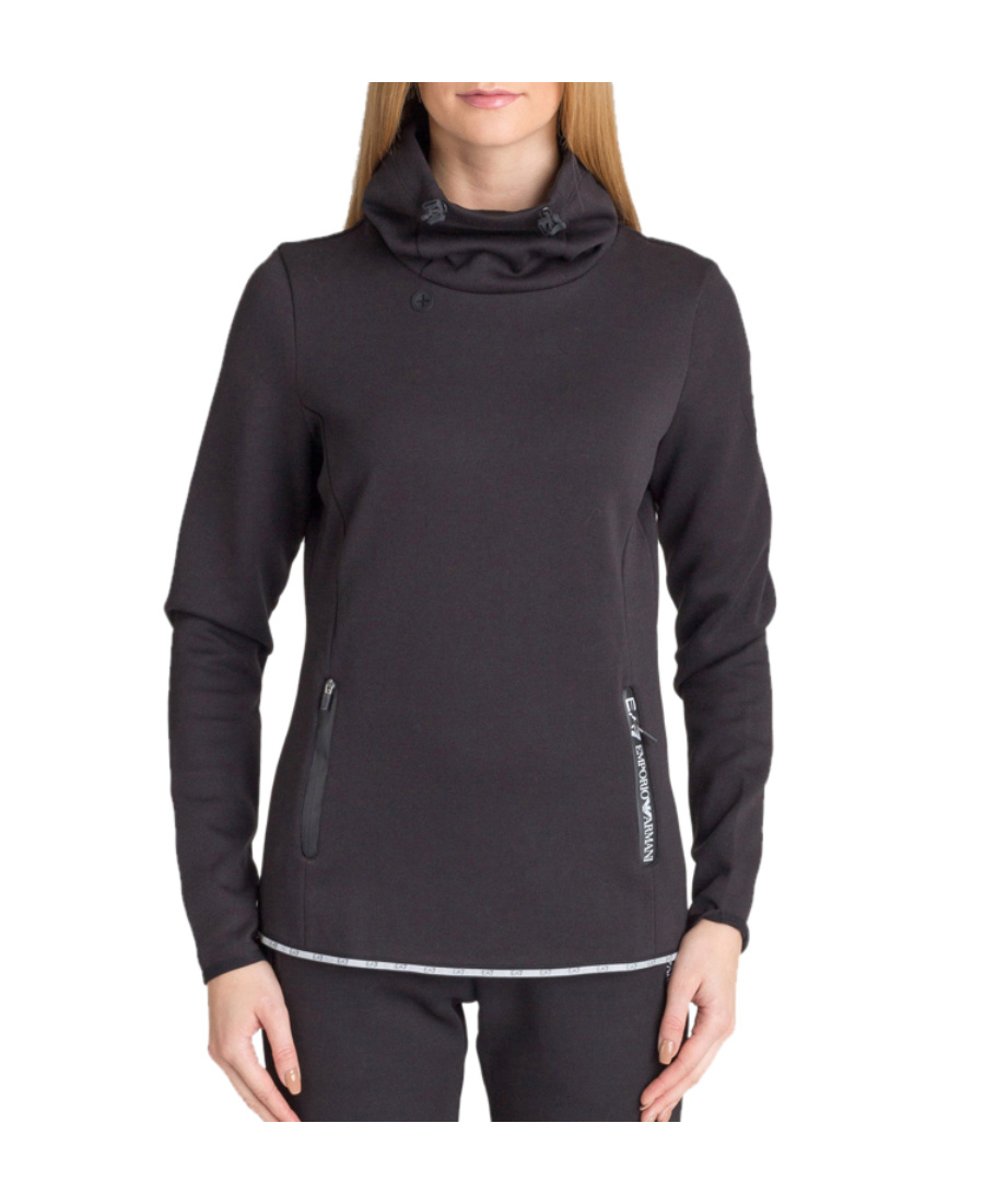 Shop Emporio Armani High Collar And Long Sleeves Sweater In Black