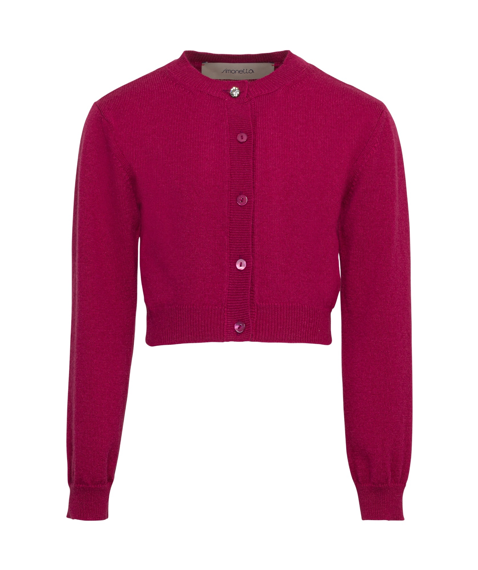 Simonetta Long-sleeved Knitted Cardigan In Red