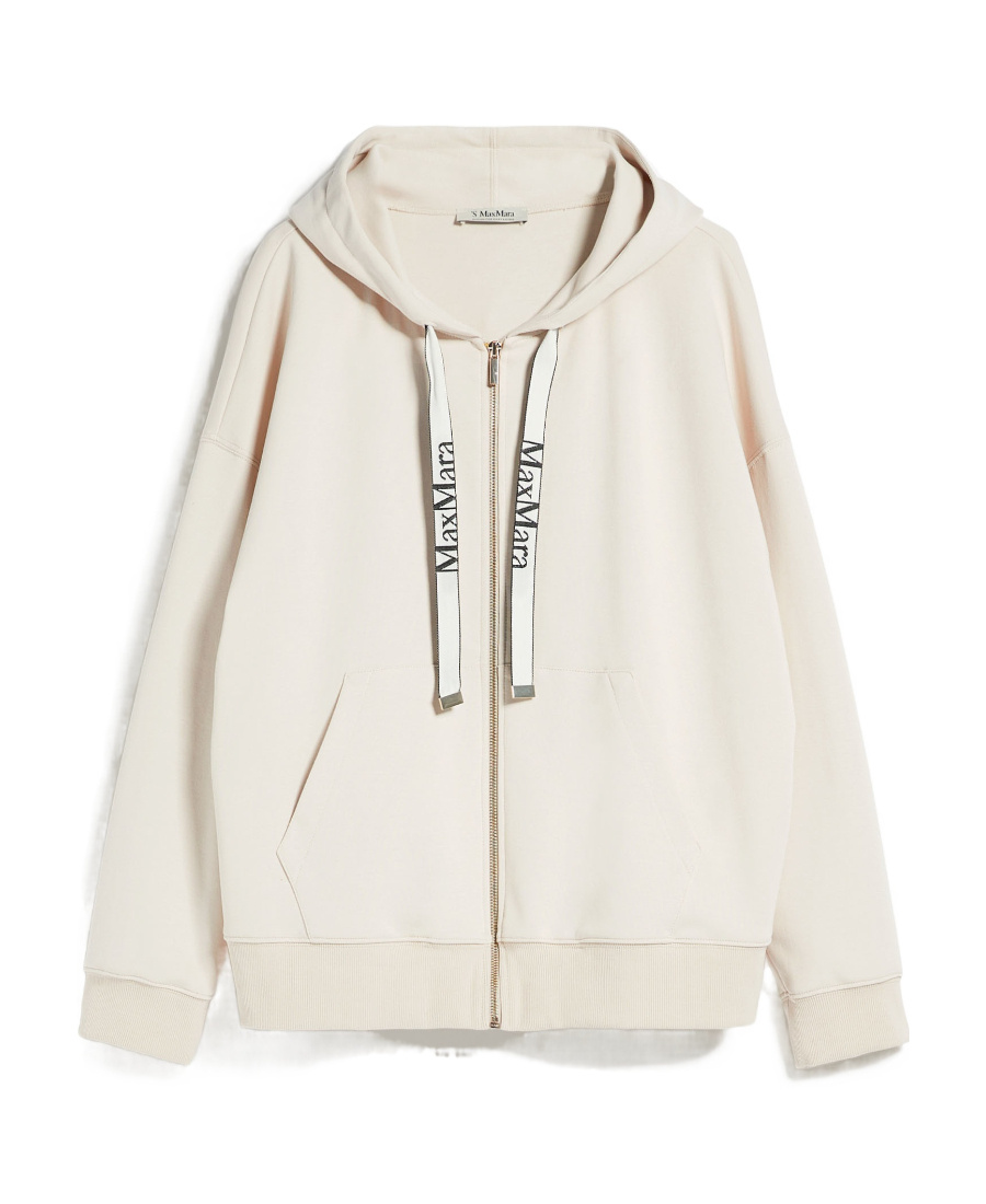 Max Mara Pull Rope Hooded Sweater In Neutral