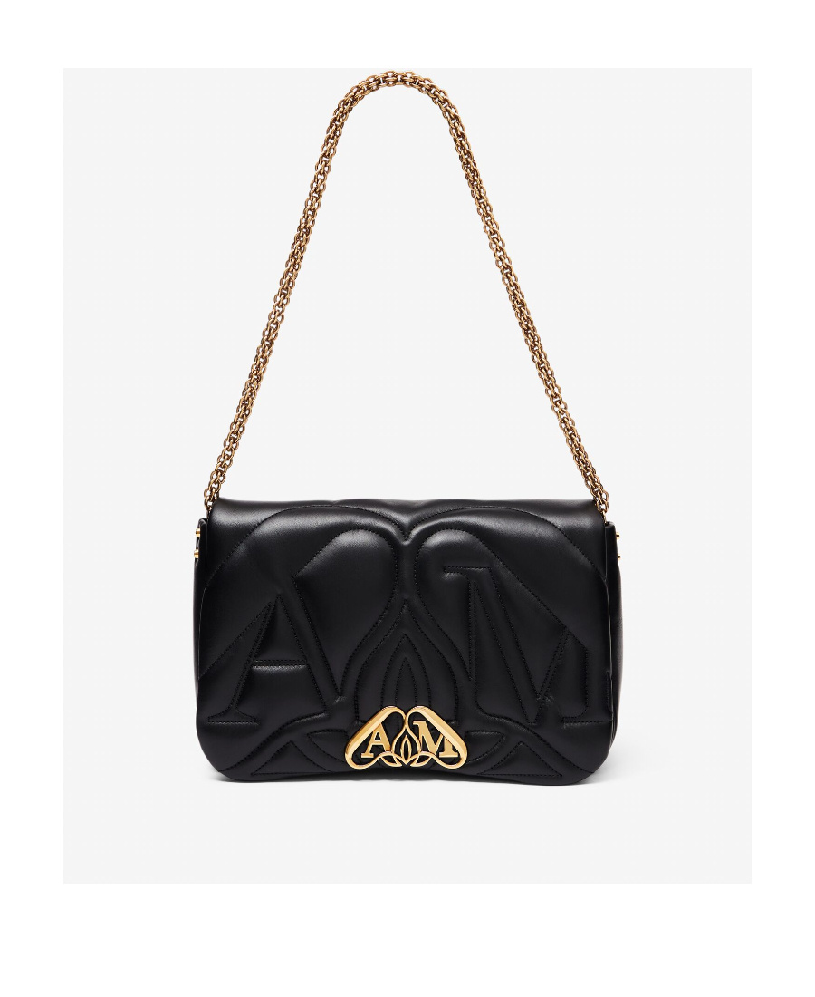 Alexander Mcqueen Quilted Leather The Seal Shoulder Bag In Black