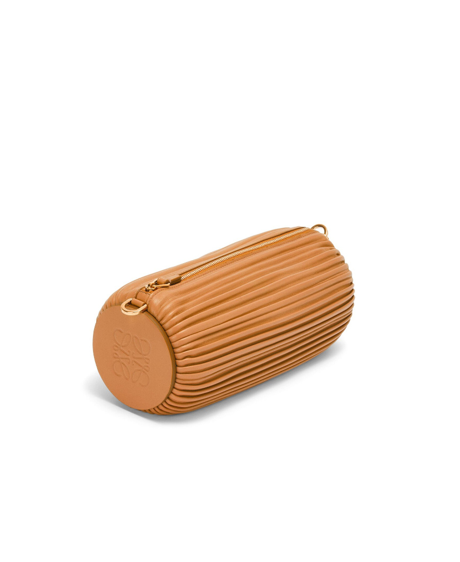 Loewe Bracelet Pouch In Pleated Nappa In Brown