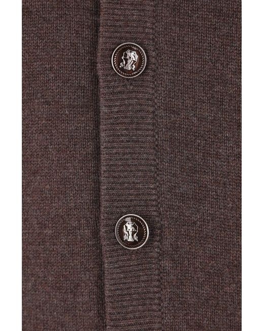 Brunello Cucinelli Long-sleeved Cardigan In Brown
