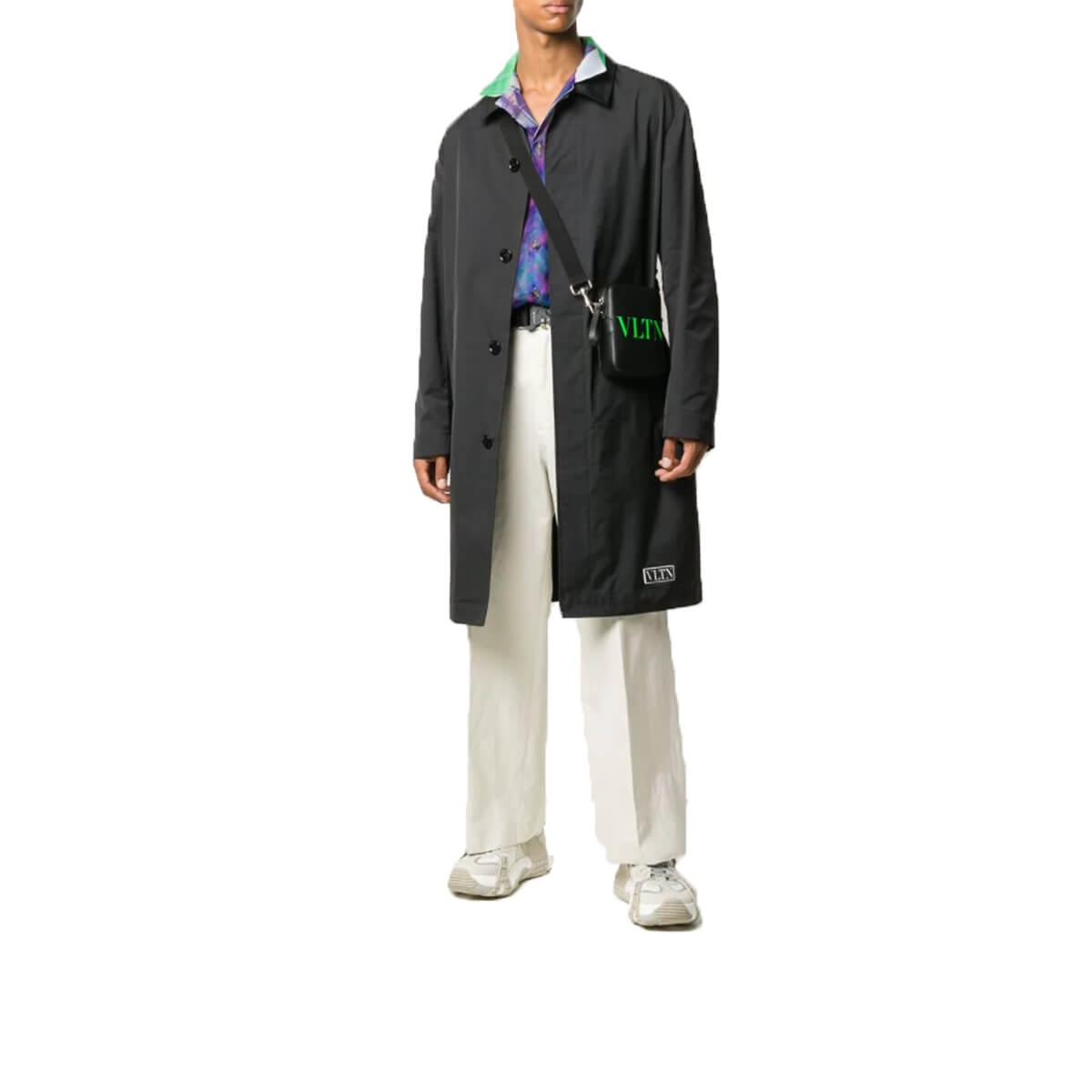 Valentino Single-breasted Mid-length Coat In Black