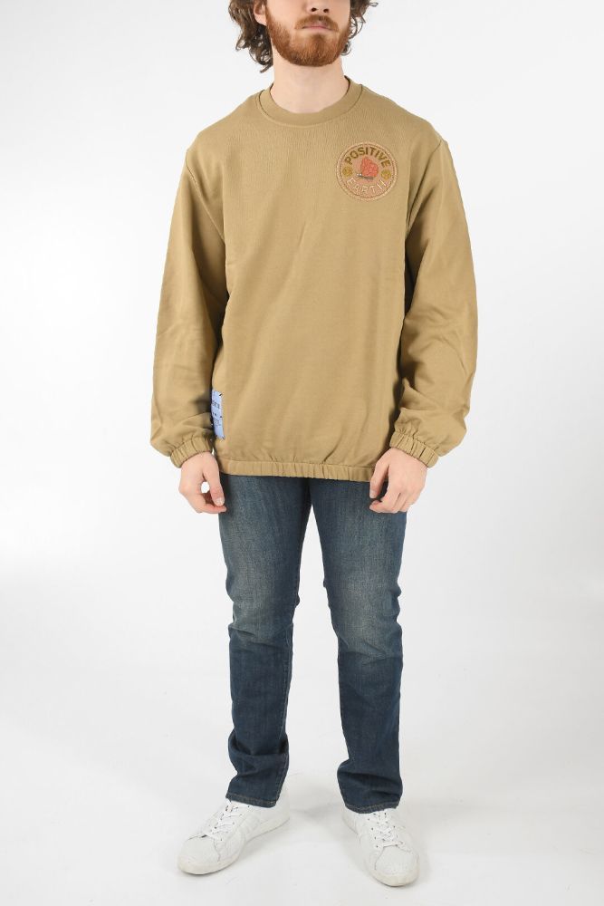 Alexander Mcqueen Patch-detail Crew Neck Sweatshirt In Nude