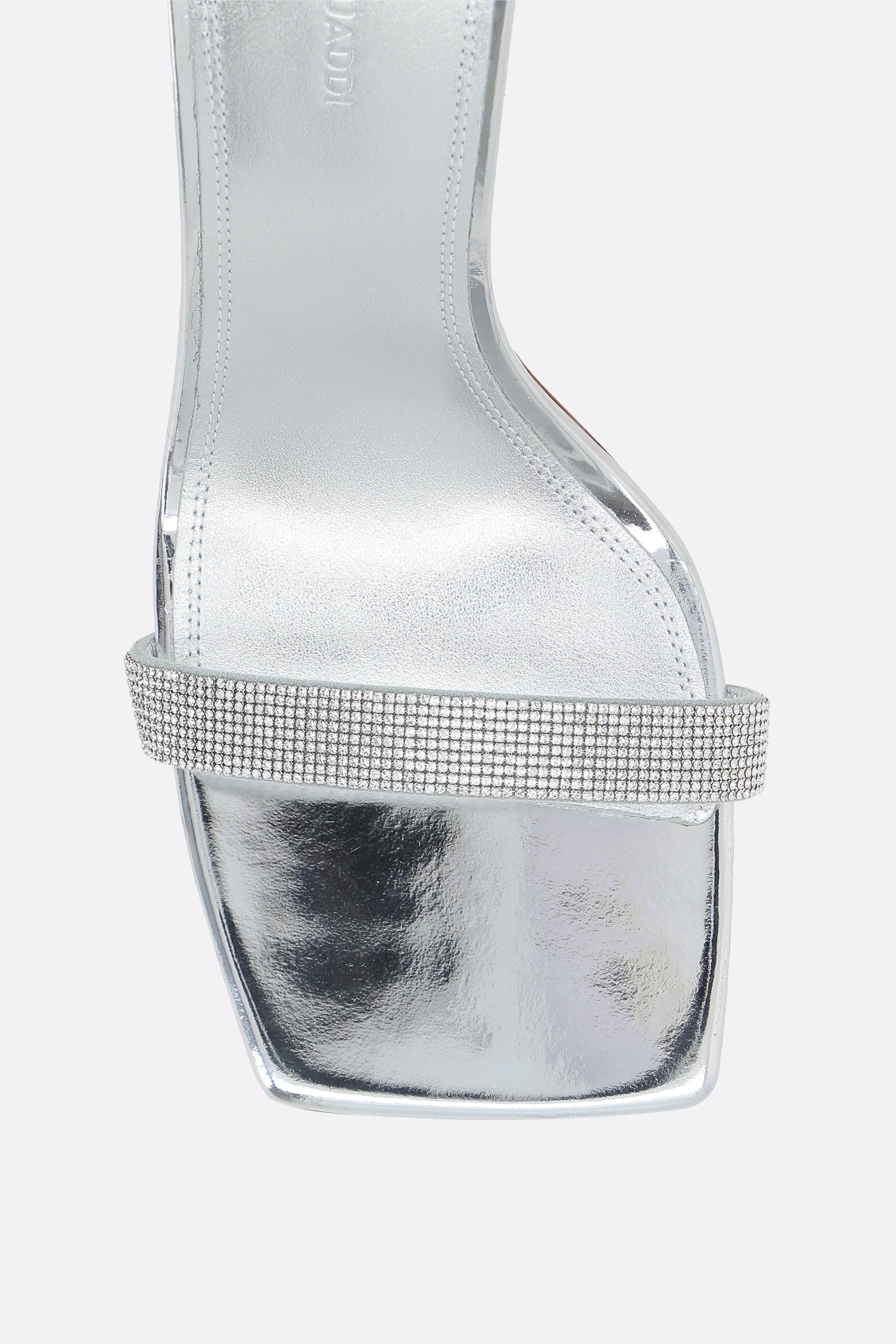 Shop Amina Muaddi Square-headed High-heeled Sandals In White