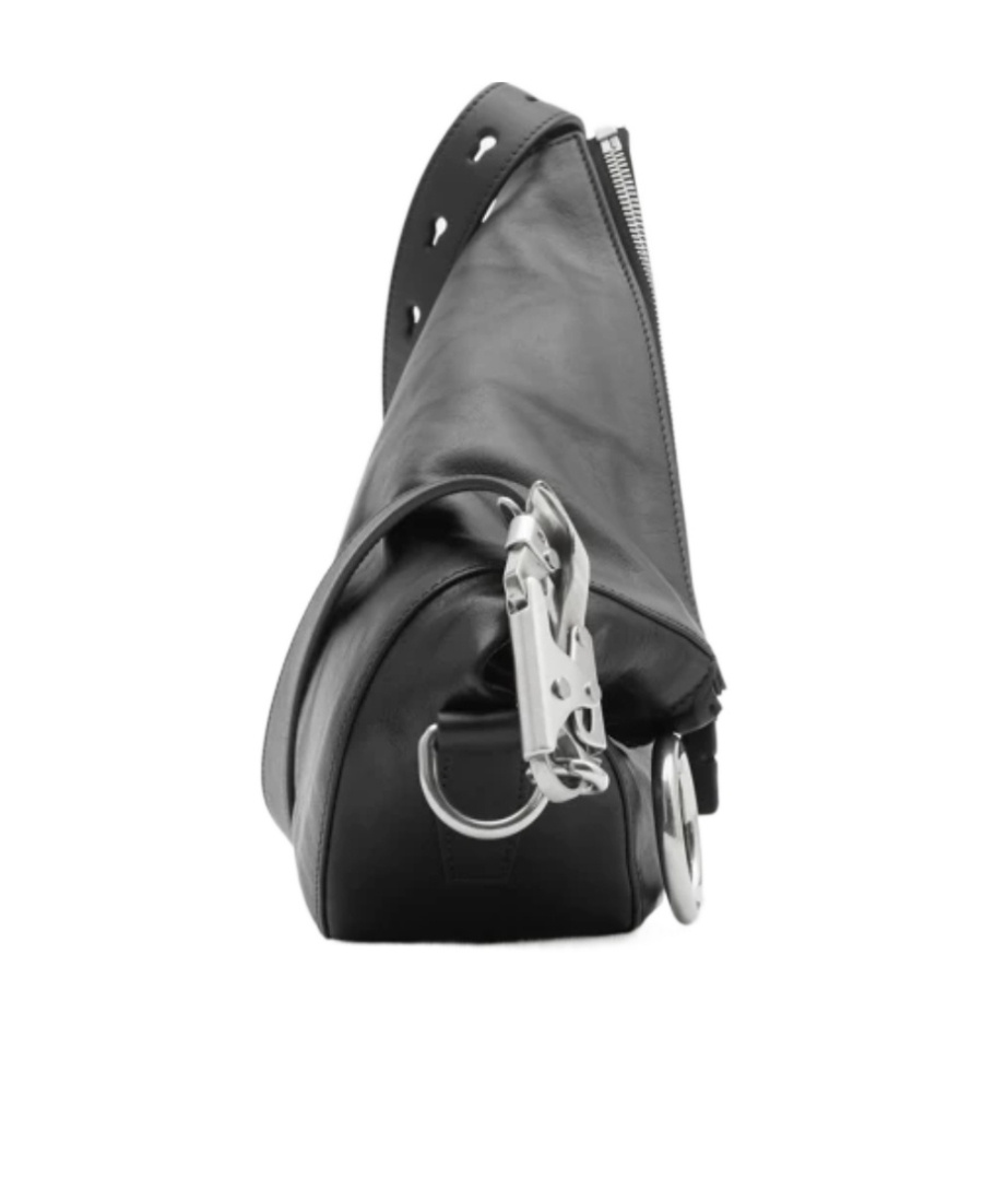 Burberry Black Leather Knight Small Shoulder Bag In Black