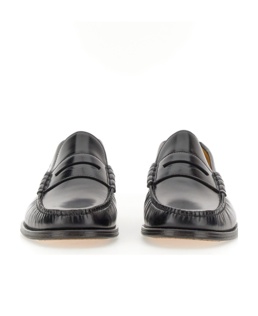 Paraboot Coraux Smooth Leather Penny Loafers In Black