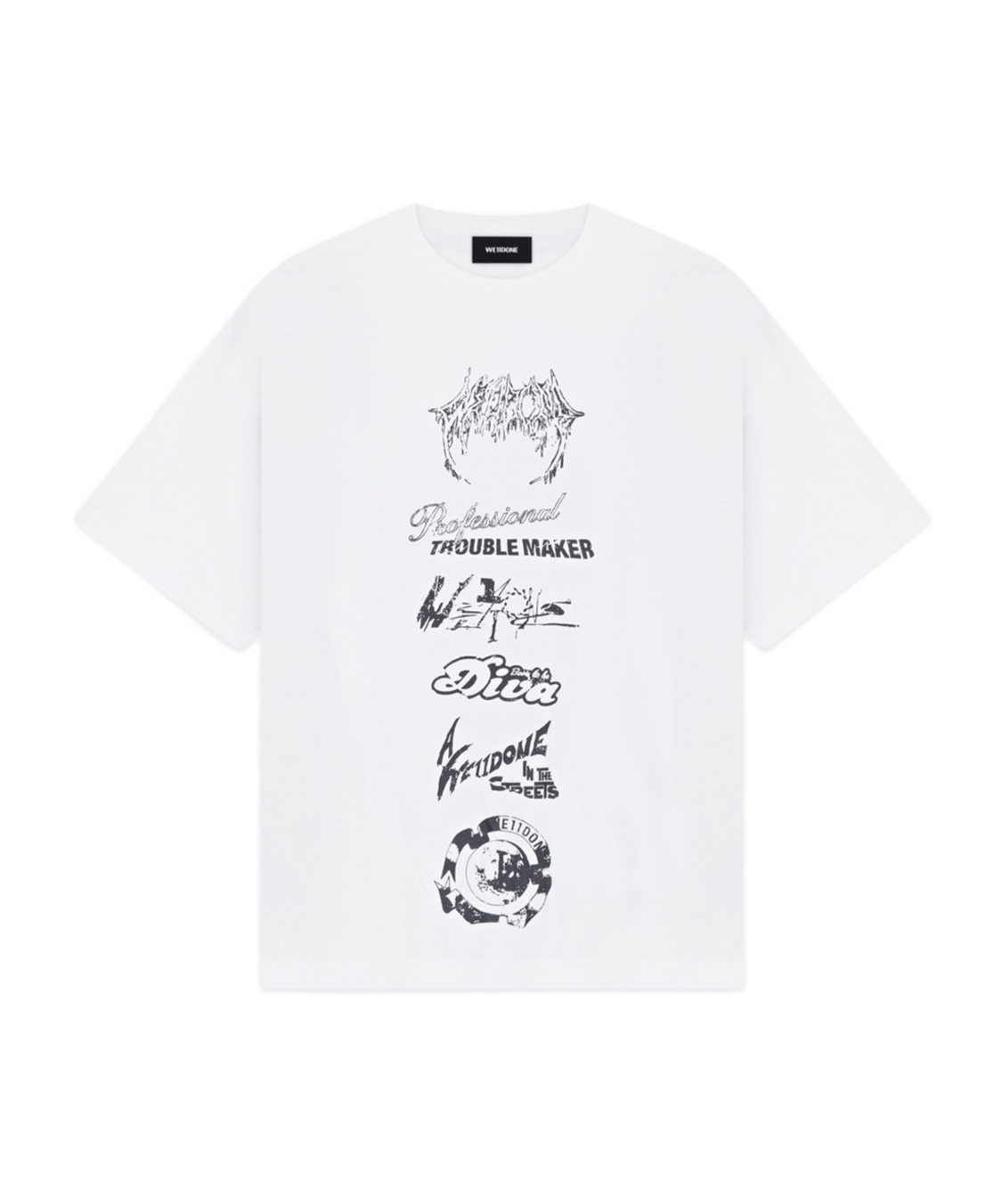 We11 Done Multi Logo T-shirt In White