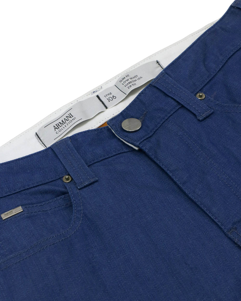 Shop Armani Collezioni Logo Jeans In Blue