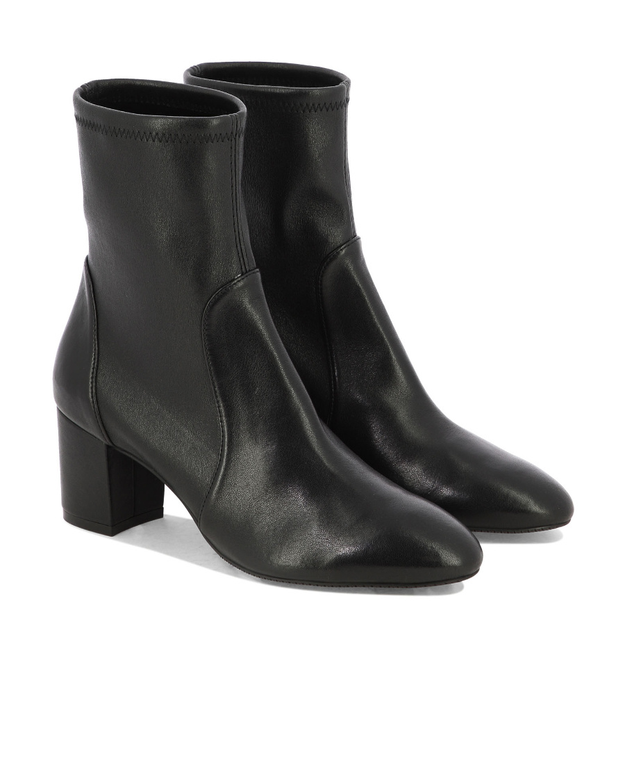 Stuart Weitzman Round-head Short Boots In Black