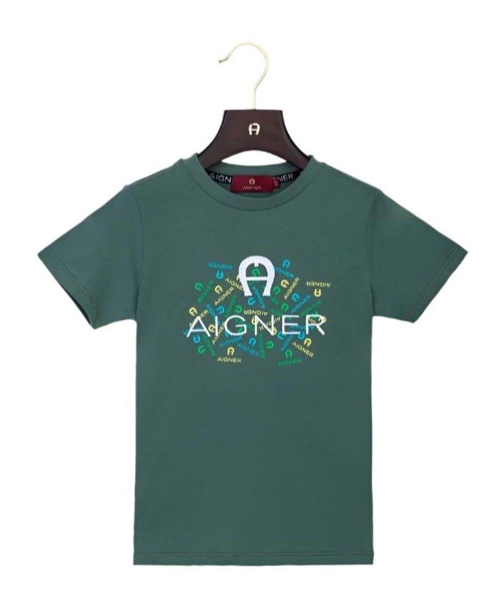 Shop Aigner Logo-embroidered T-shirt In Green