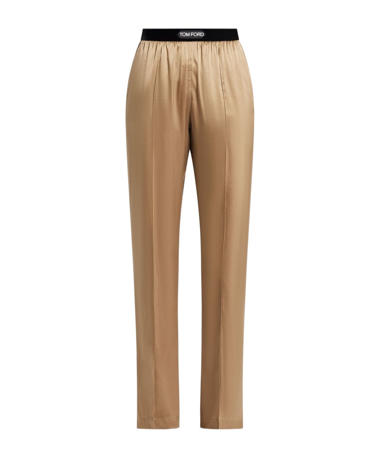 Tom Ford Straight-leg Silk-blend Trousers In Beige