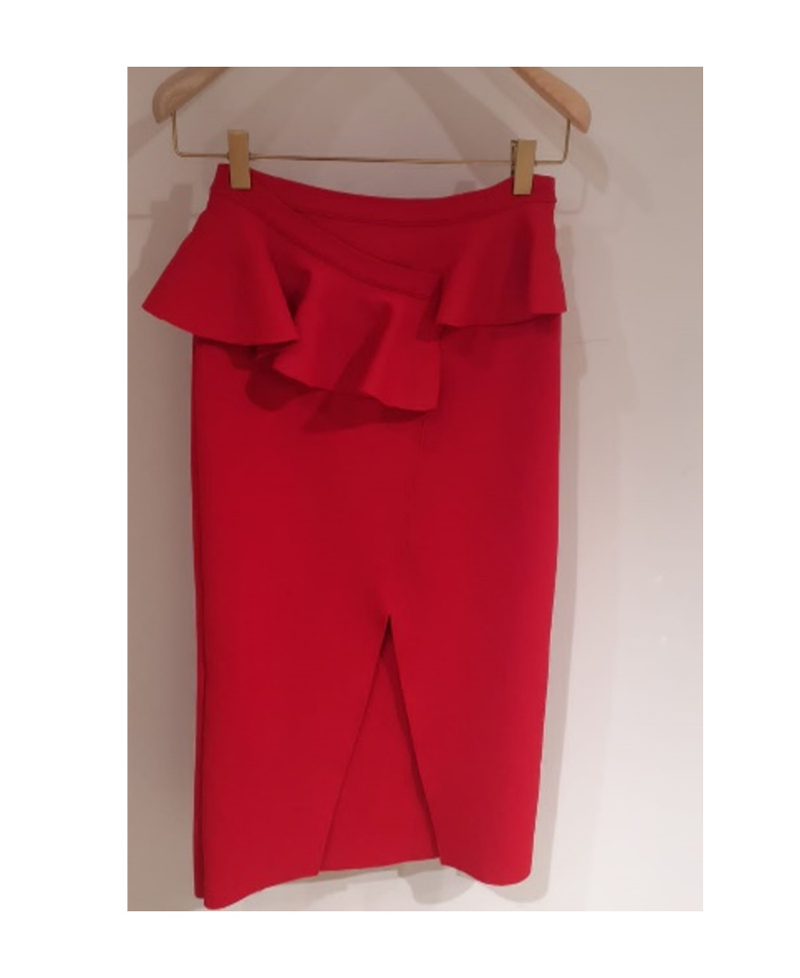 Alexander Mcqueen Put A Pencil Skirt Around An Umbrella In Red