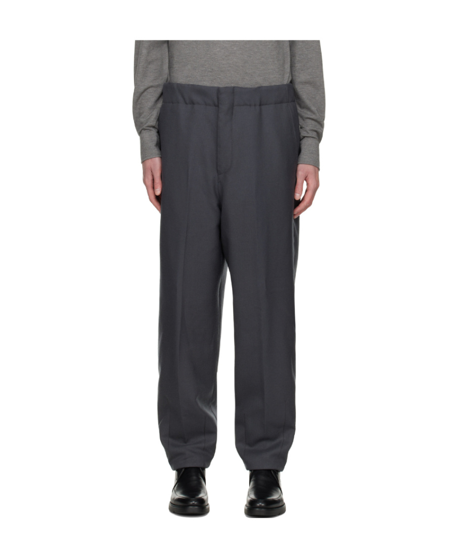 Zegna Gray Padded Trousers In Black