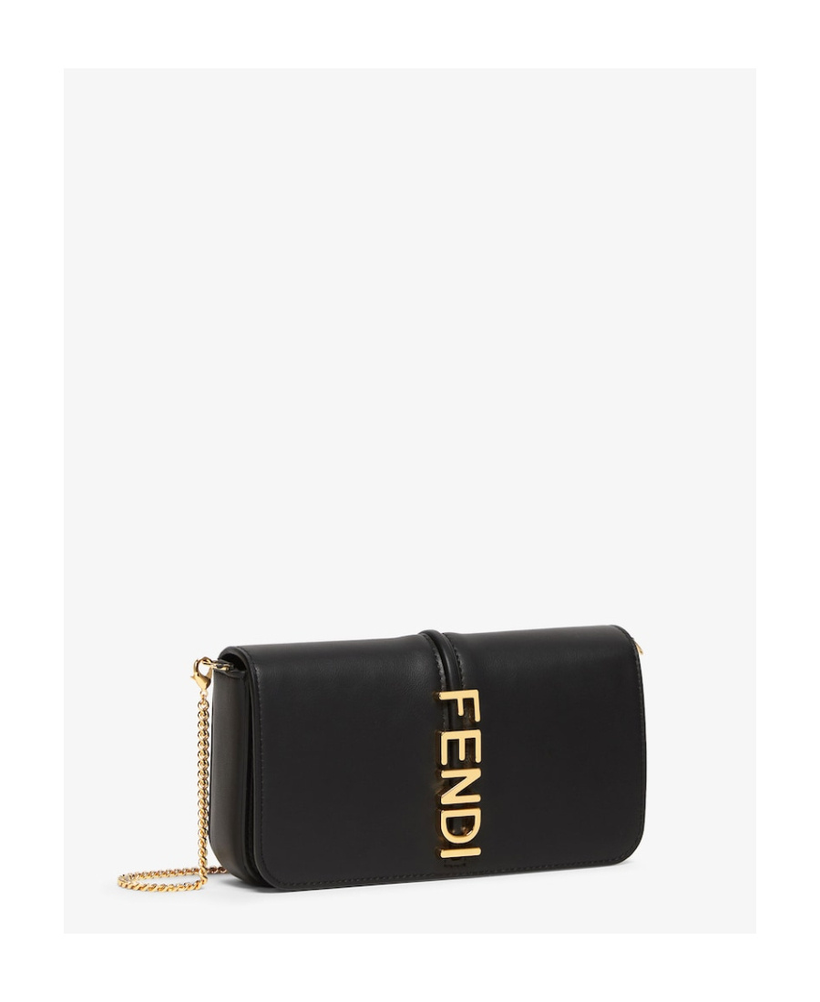 Fendi Graphy Leather Wallet In Black