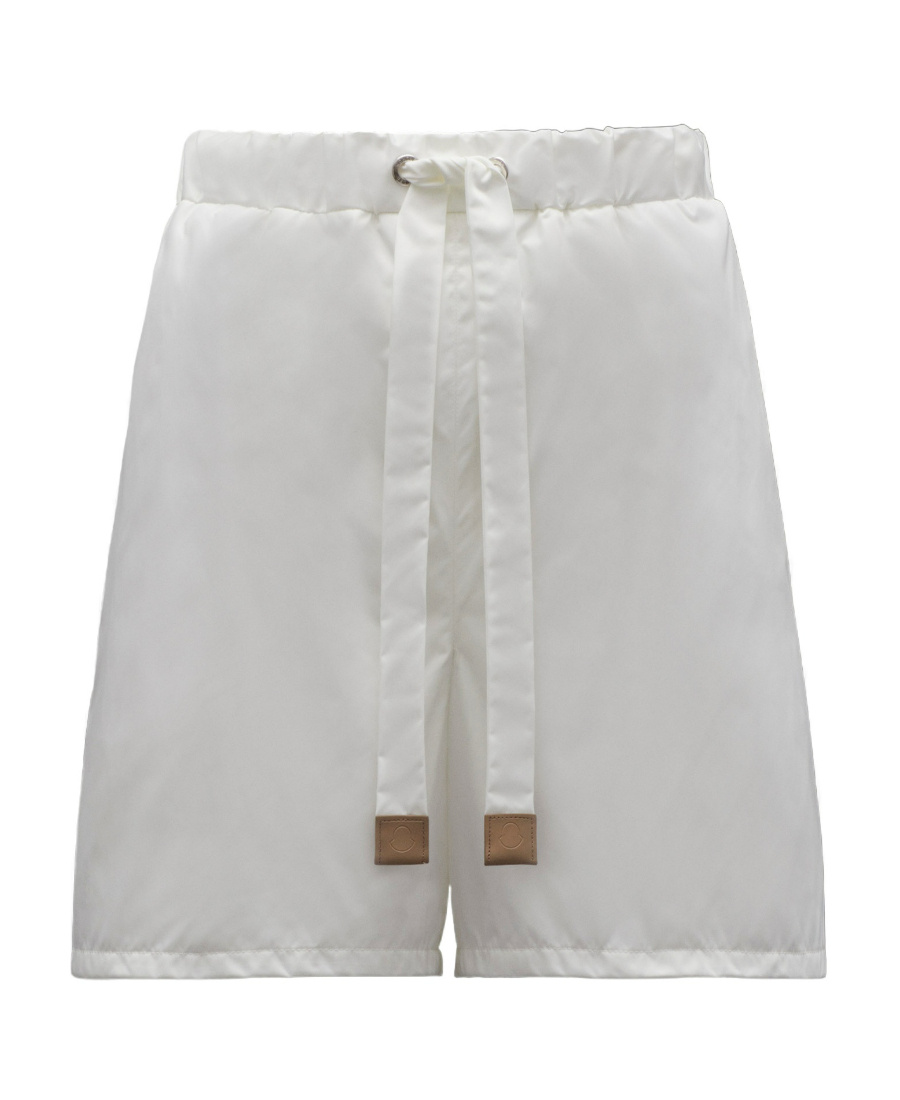 Moncler High-waist Drawstring Shorts In White