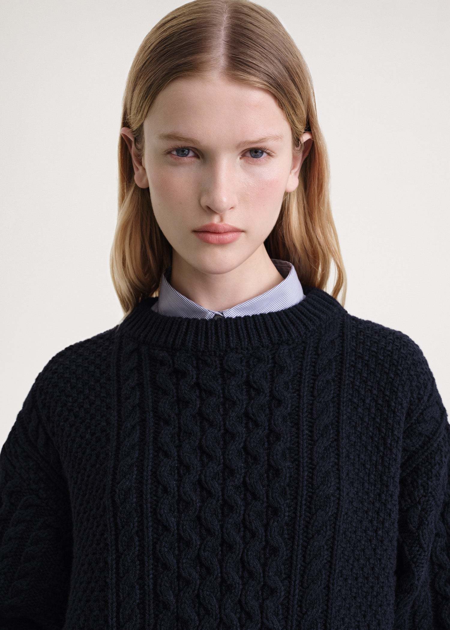 Totême Chunky Cable-knit Wool Jumper In Black