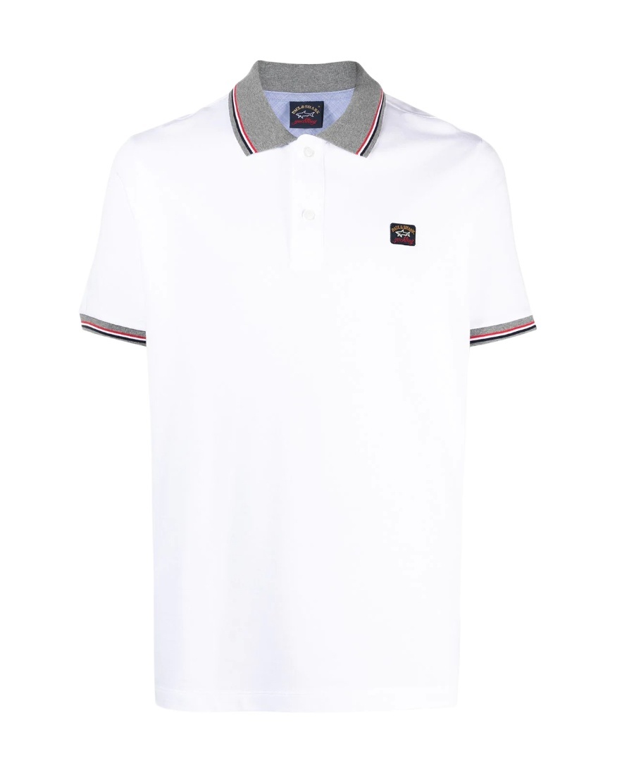 PAUL & SHARK TWO-TONE SHORT-SLEEVED POLO SHIRT