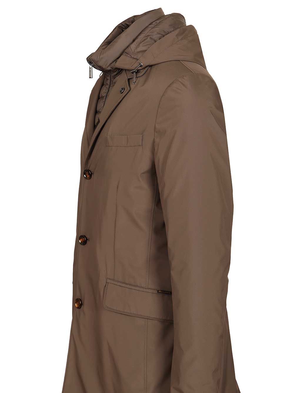 Moorer Redon-skt Padded Nylon Coat In Brown