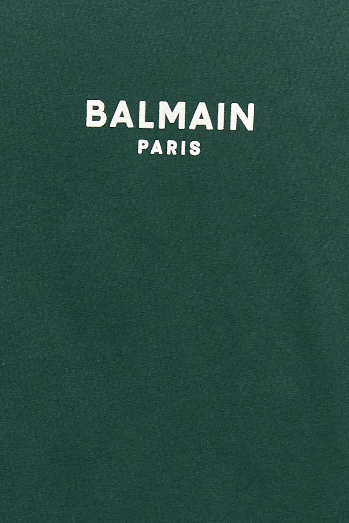 Balmain Flocked-logo Cotton T-shirt In Green