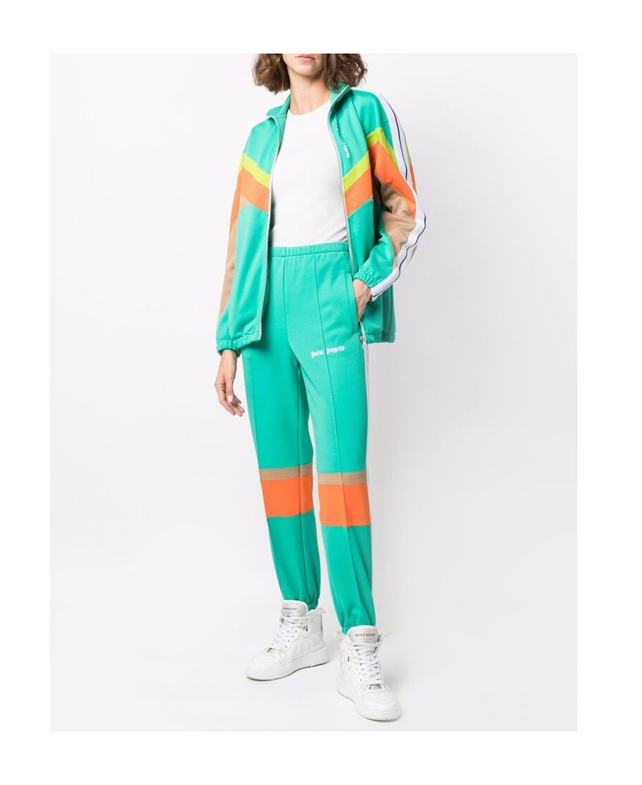 Palm Angels Green & Orange Track Lounge Pants In Blue