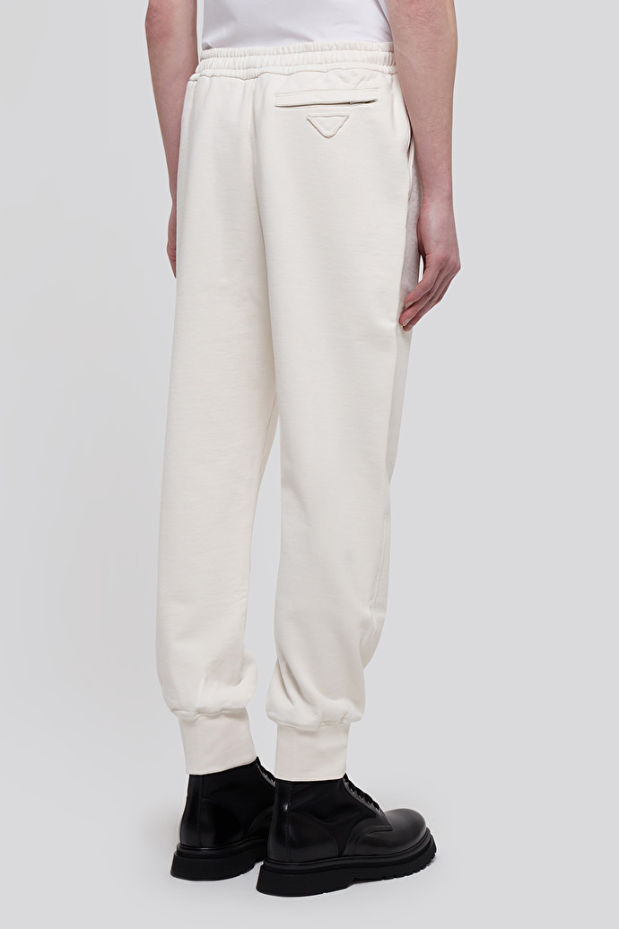 Prada Logo Stretch Waist Sweatpants In Nude