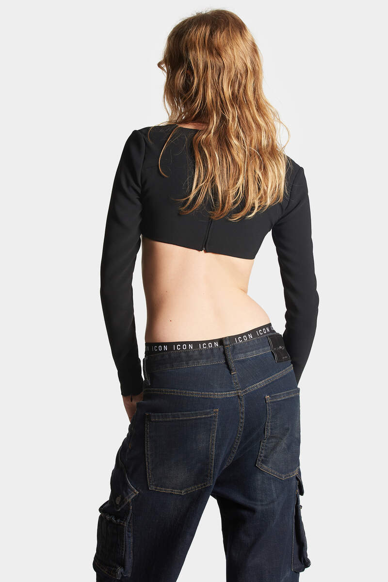 DSQUARED2 LONG-SLEEVED CROPPED TOP
