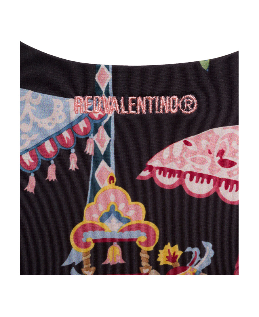 Red Valentino Black Printed One-piece Swimsuit In Black