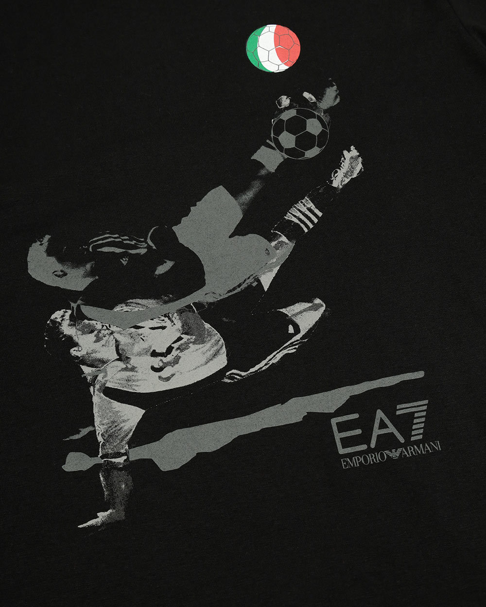 Ea7 Logo T-shirt With Round Neck In Black