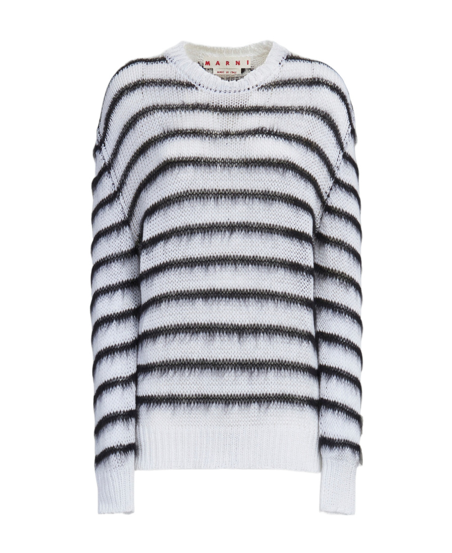 MARNI STRIPED OPEN-KNIT JUMPER