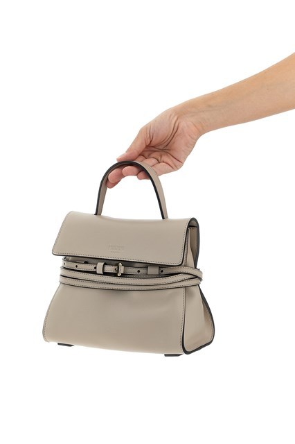 Moschino 'tie Me' Small Handbag In Gray